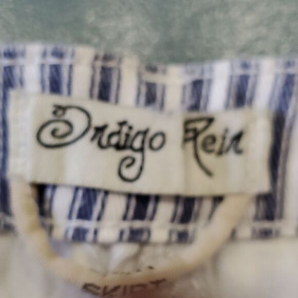 Denim striped mini skirt.  Size 9. 5 pockets. By Indigo‎ Rein. Good used … - Picture 4 of 10